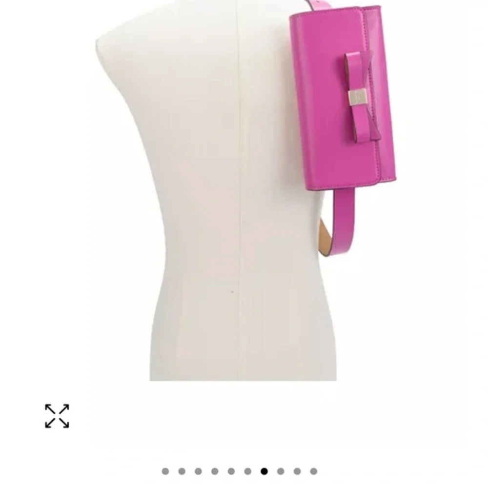 kate spade light pink bow gold logo‎ belt bag new